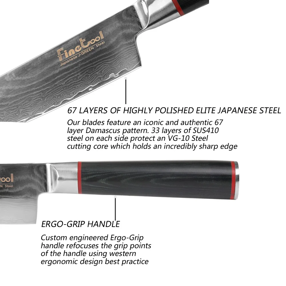 7 дюймовые ножи Santoku кухонные японский Дамаск VG10 стальные лезвия Ультра острый