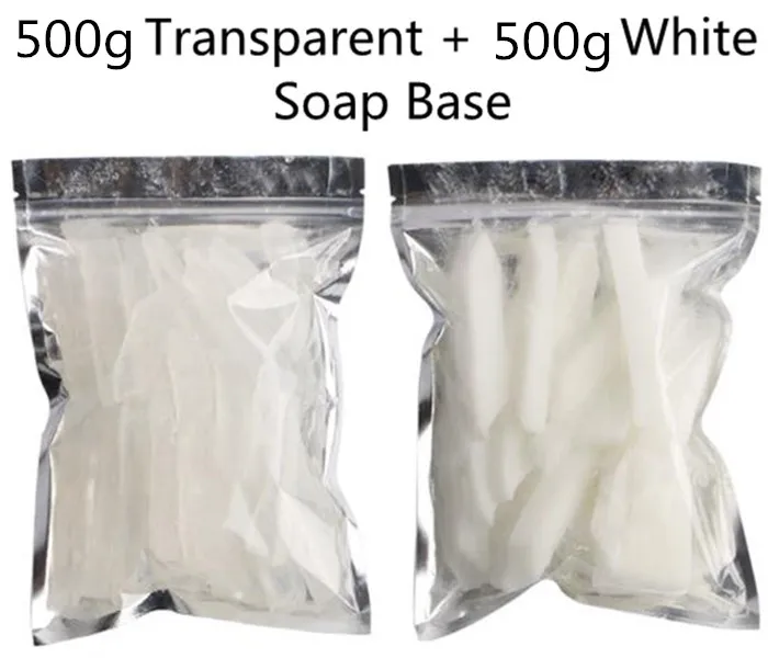 500g Trans AND White 1000 г белая мыльная основа, прозрачная мыльная основа DIY, мыло ручной работы для мытья рук или одежды - Цвет: 500g Trans AND White