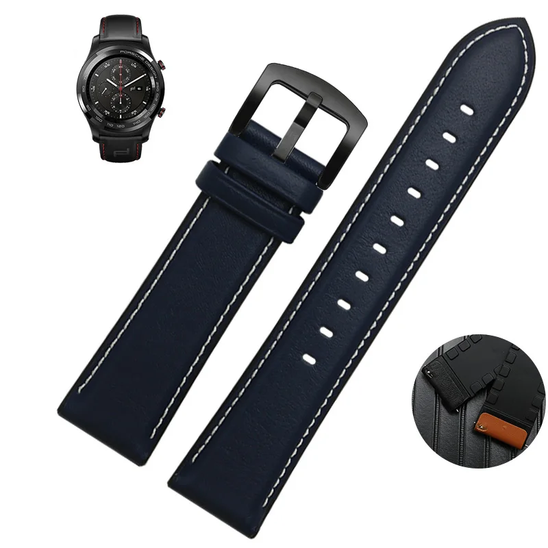 blue X white black Для huawei watch2 pro Магия классические galaxy Watch 46mm спортивный ремешок для часов 22 мм Натуральная кожа с силиконовым браслетом, Quick Release полос - Цвет ремешка: blue X white black