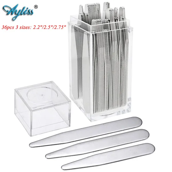 Collar Stays Set 2 Ayliss 2,"-3" высокое качество металлический воротник остается рубашка костяные ребра вставки подходят для мужских рубашек подарки на день отца - Окраска металла: Collar Stays Set 2