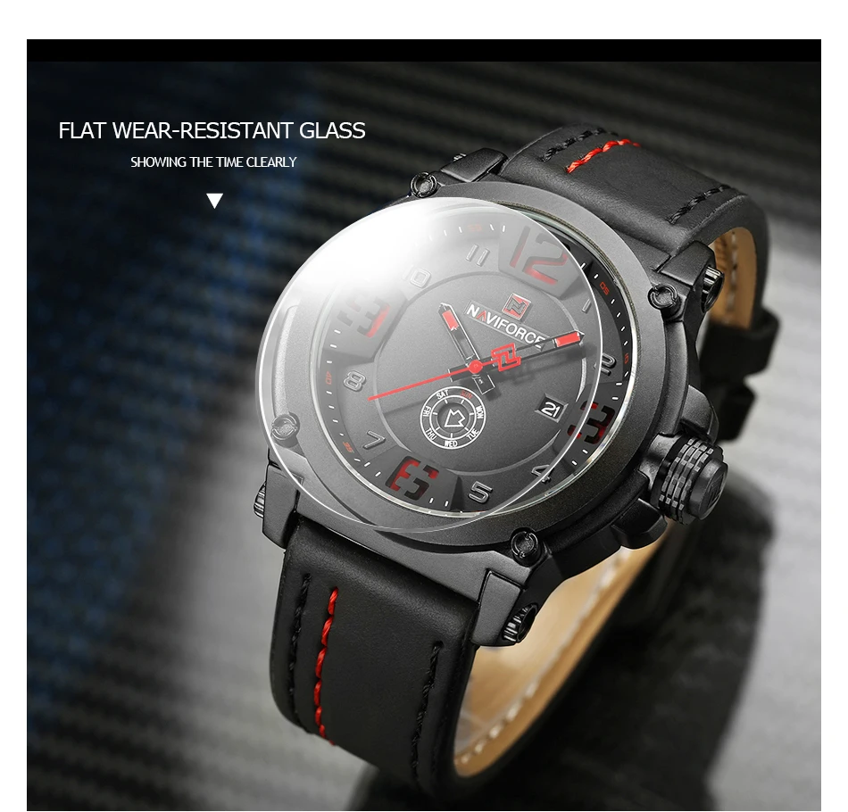 NAVIFORCE 9099 мужские часы Топ бренд класса люкс спортивные кварцевые часы с кожаным ремешком Мужские Водонепроницаемые наручные часы Relogio Masculino