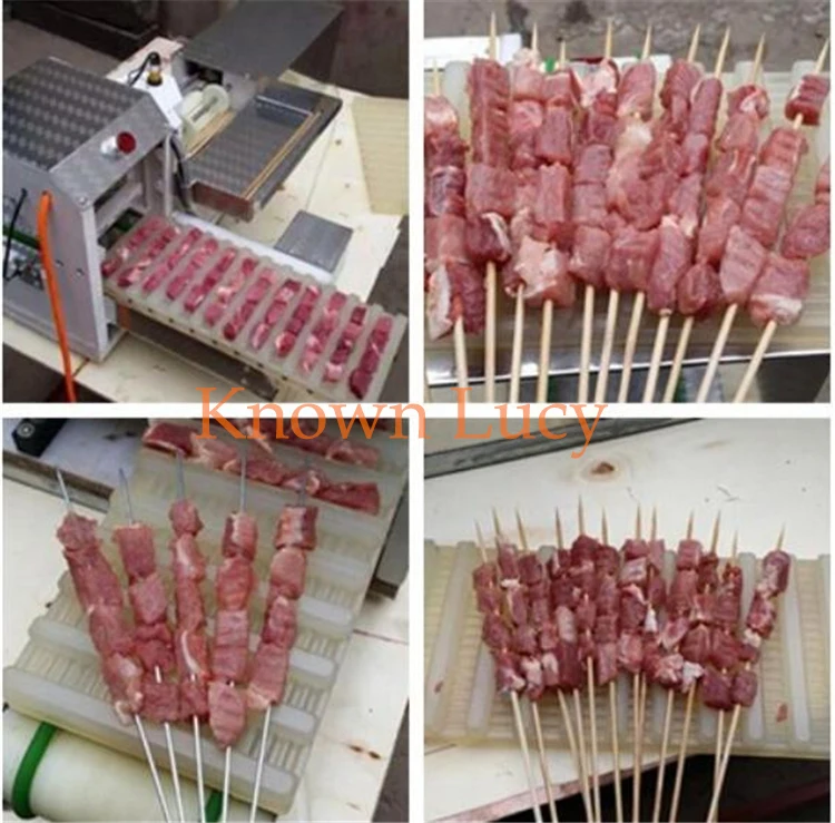 

Good price factory supply electric mutton wear string machine meat skewer making machine