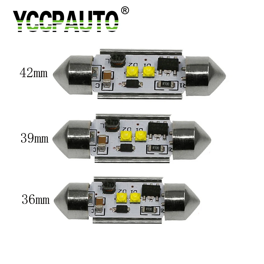 

YCCPAUTO c5w Автомобильная купольная гирлянда без ошибок Canbus лампа для чтения 36/39/42 мм лампа высокой мощности белый 6 Вт номерной знак светодиодны...
