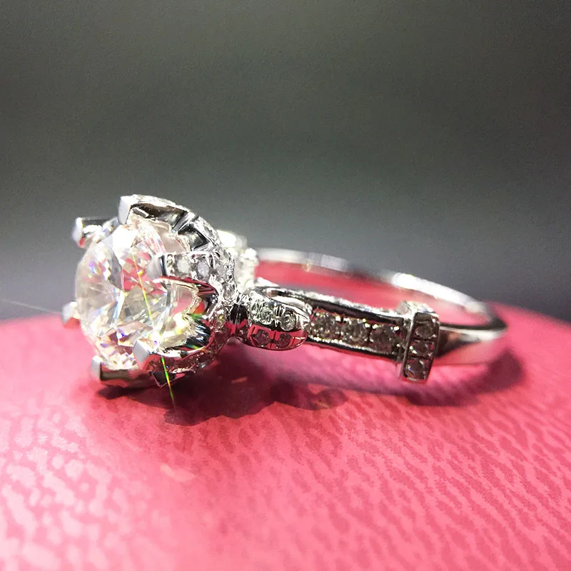 Блестящие Прозрачные Свадебные кольца SONA с высоким содержанием углерода 2 карата