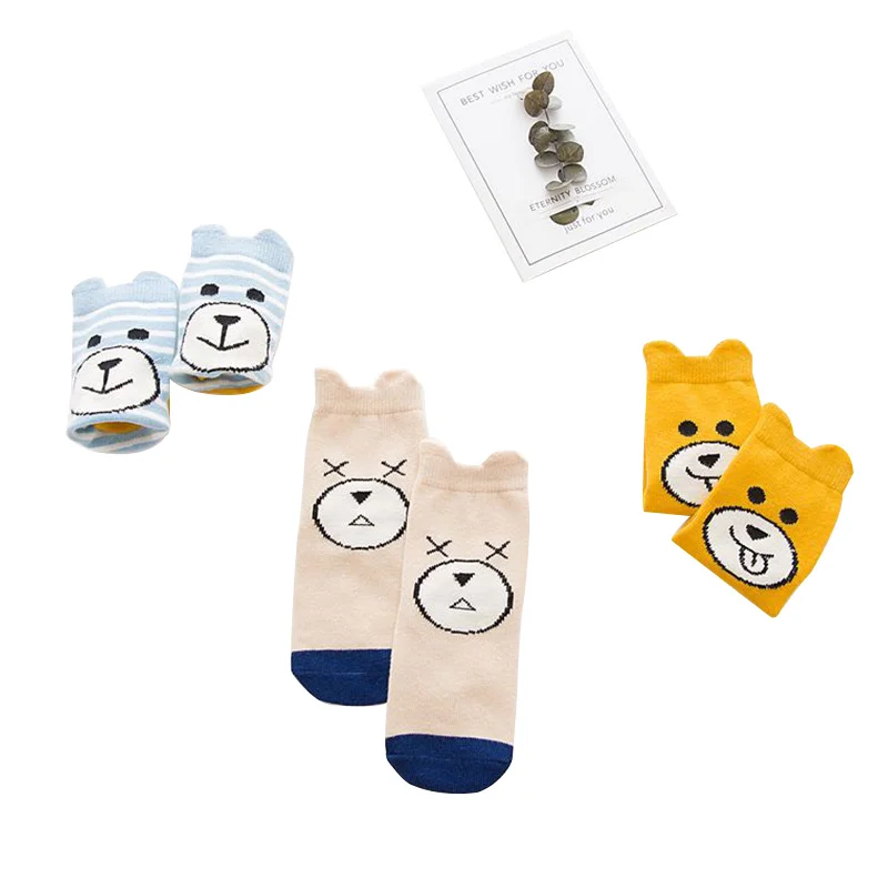 3 предмета Детские Носки с рисунком милые хлопковые короткие носки дышащие