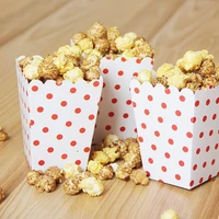 7x5x11 5cmpink dot paper popcorn box wedding birthday party snack box girls favor pink popcorn box kids party popcorn box
