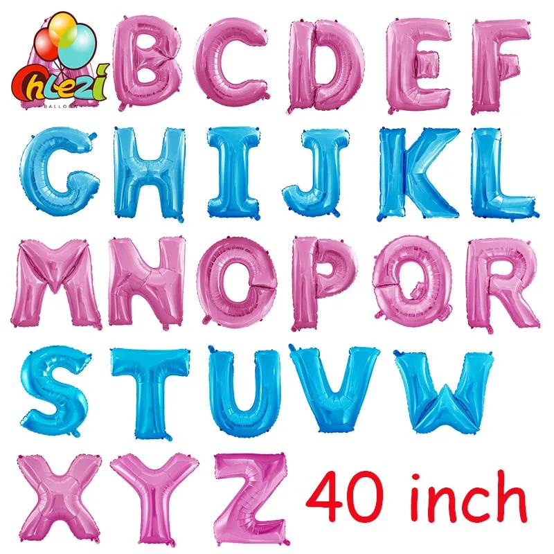 40 дюймов надувные буквы розовые, синие, золотые, серебряные буквы globos A B C baby shower Свадебные украшения на день рождения