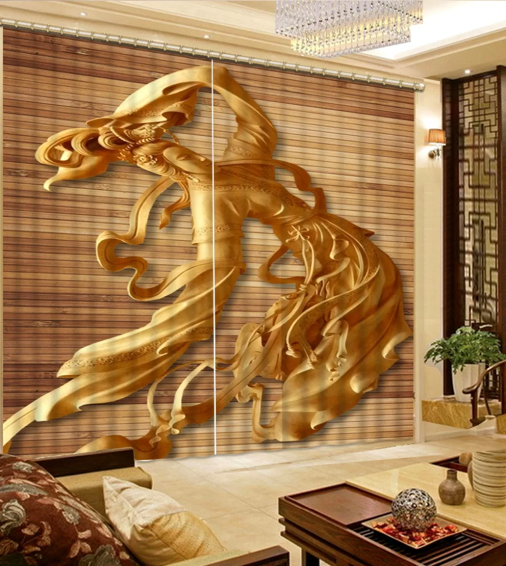 

Luxury Curtains Home Decor Embossed beauty 3D Blackout Curtains For Living room Bedroom 3d Photo Curtains