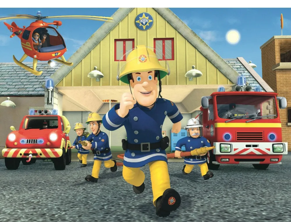 Шелковый плакат FIREMAN SAM Настенная картина 24x36 дюймов | Дом и сад