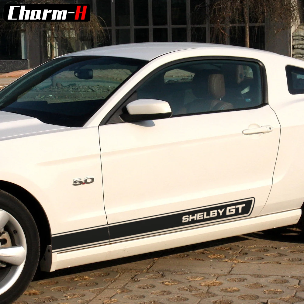 SHELBYGT графические боковые рокер в полоску для Ford Mustang 2015 2016 2017 виниловая наклейка