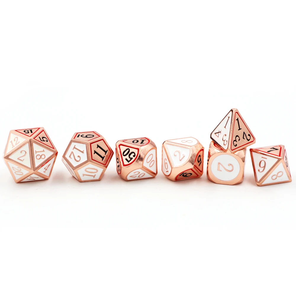 IMDG 7 шт./компл. креативные игровые кубики RPG многогранные металлические DND с эмалью