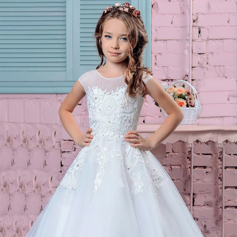 Abaowedding Elegant Long Holy Communion Dress For Girls Spring Child Wedding Evening 2-12 Years Old | Детская одежда и обувь
