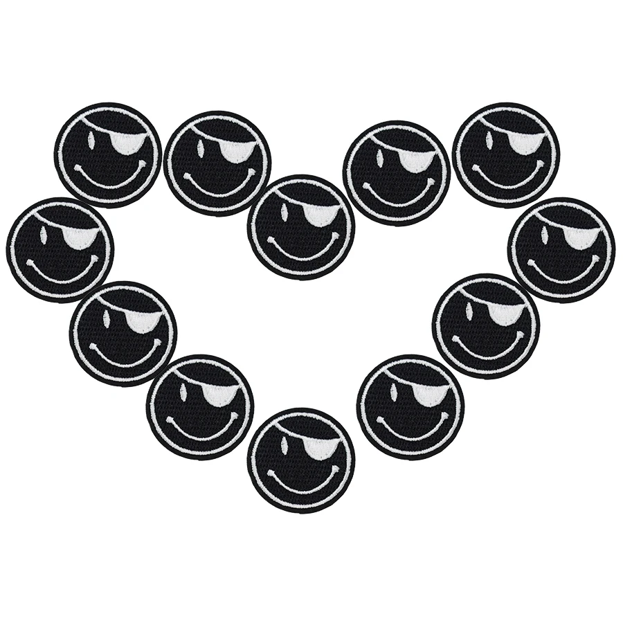 10 шт. пиратские нашивки со смайликом значки на одежду вышитые патчи для