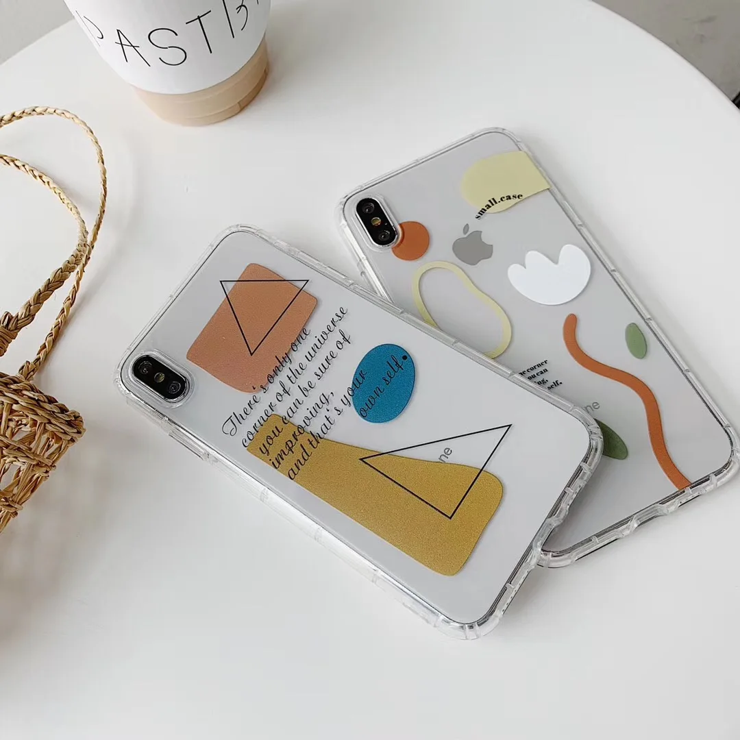 INS геометрический дизайн английский Винтажный чехол для телефона iphone Xs MAX XR X 6 6s 7 8