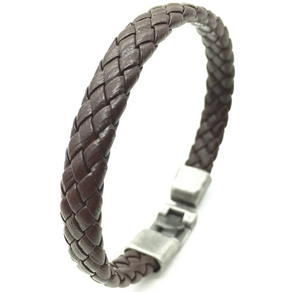 Кожаный браслет ручной работы для мужчин и женщин Стильный винтажный ювелирный