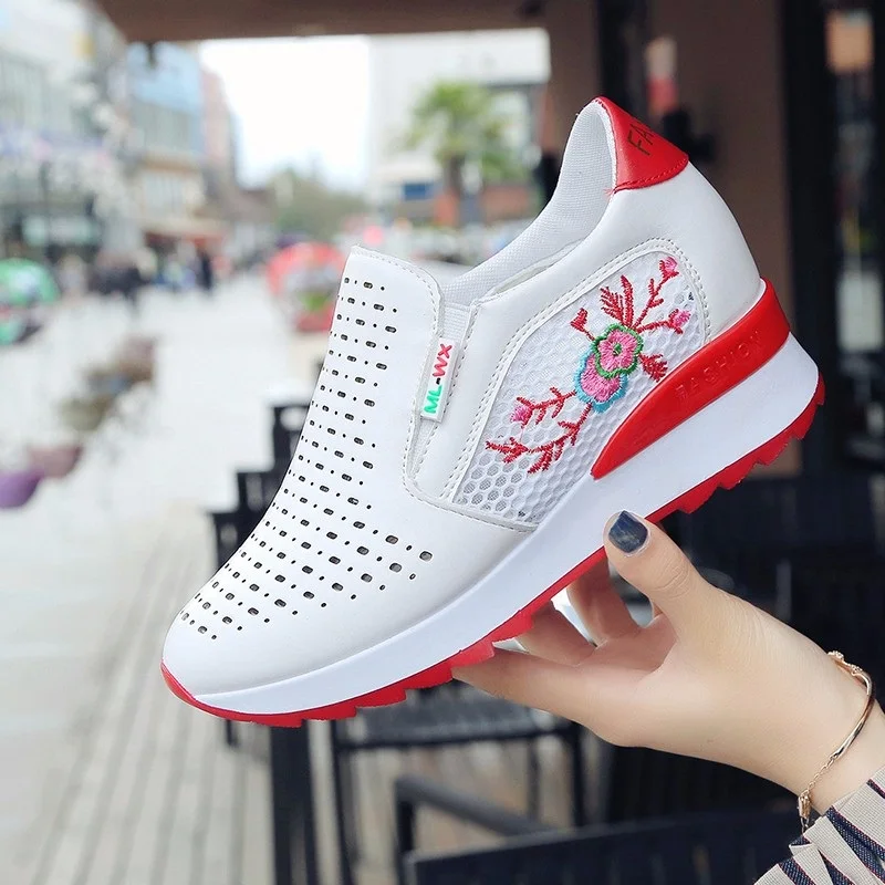 Новинка весна лето 2019 открытые белые туфли увеличивающие рост повседневные