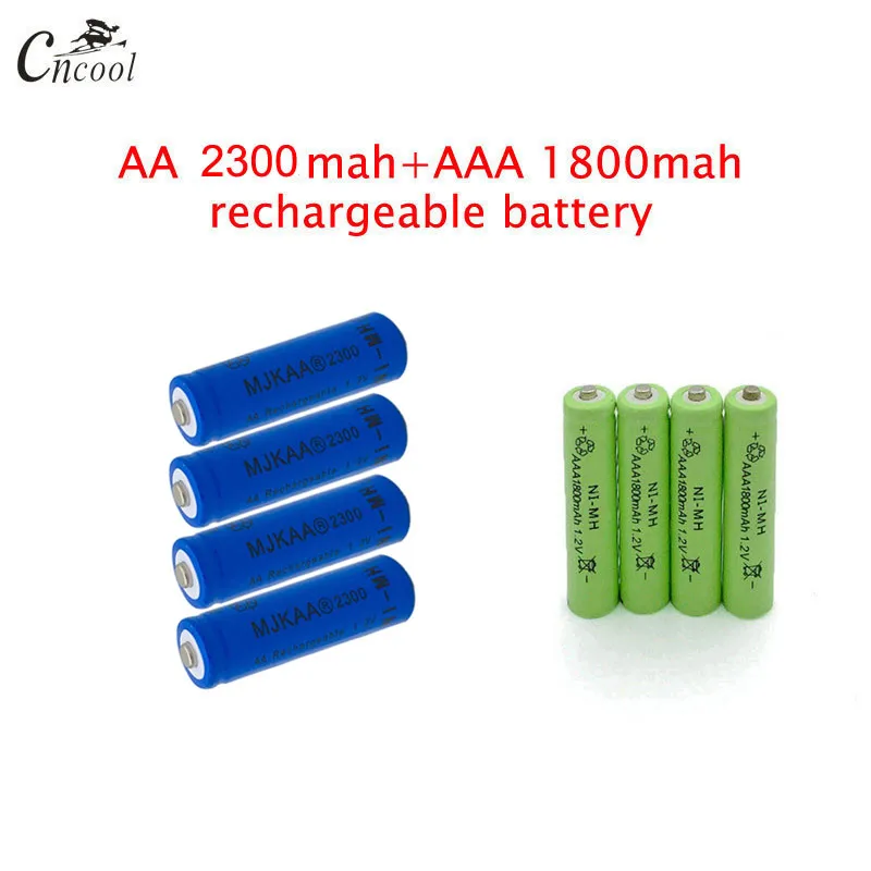 20 шт AA синий 2300 mAh Ni MH аккумуляторные батареи + AAA 1800 батареи|Перезаряжаемые