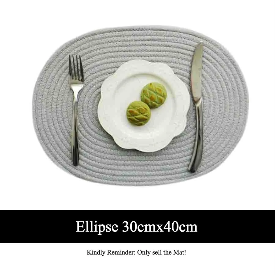 Cotton Mat 30x40CM Хлопковые подстаканники, льняные круглые коврики, набор, изоляционные кофейные коврики, подстилки для обеденного стола, кухонные аксессуары для украшения дома, современные - Цвет: Cotton Mat 30x40CM