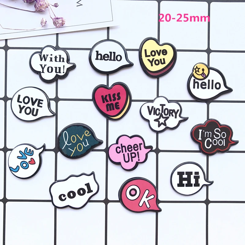 10 шт./лот самодельные плоские полимерные буквы смешанные цвета и предметы