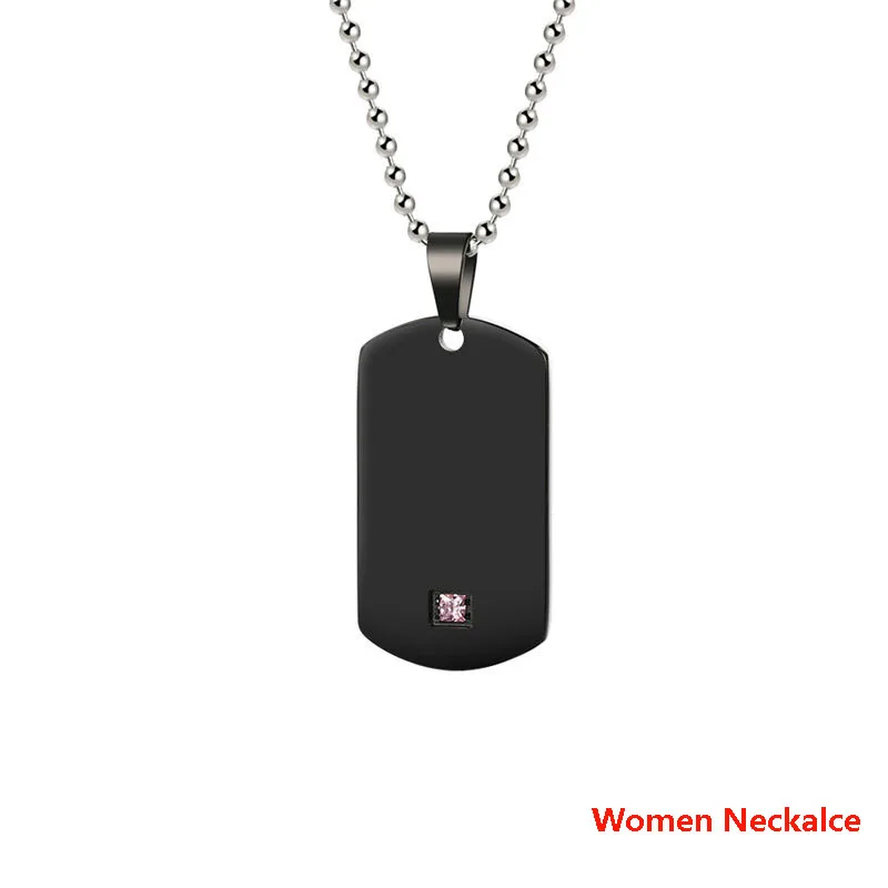 V. Ya Dog Tag военные армейские Жетоны ювелирные изделия лазерное пользовательское имя выгравированный логотип для мужчин и женщин кулон ожерелье из нержавеющей стали Прямая поставка - Окраска металла: Black Women