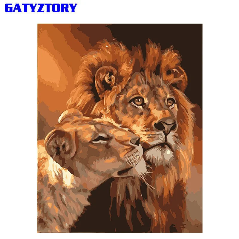 GATYZTORY рамка Рождественский снег Сделай Сам картина по номерам пейзаж Ручная роспись маслом Современная Настенная живопись Домашний декор уникальный подарок - Цвет: 2