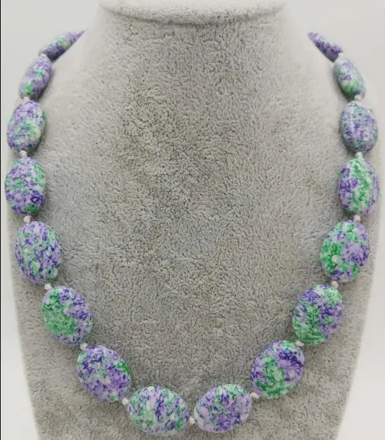 

New 15x20mm Oval Multicolor Beads Necklace 18" 36"