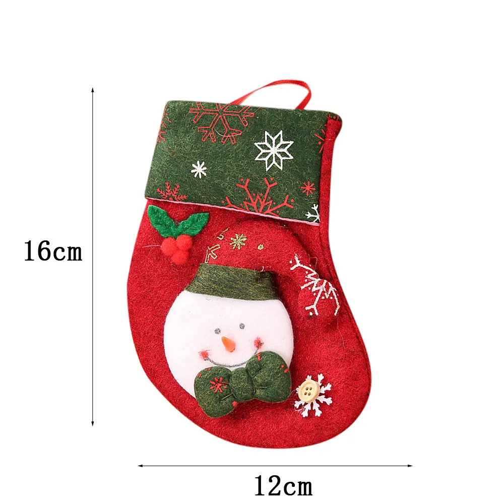 Шт. 1 шт тканевые рождественские чулки носки Санта Клаус Конфеты Подарочная сумка