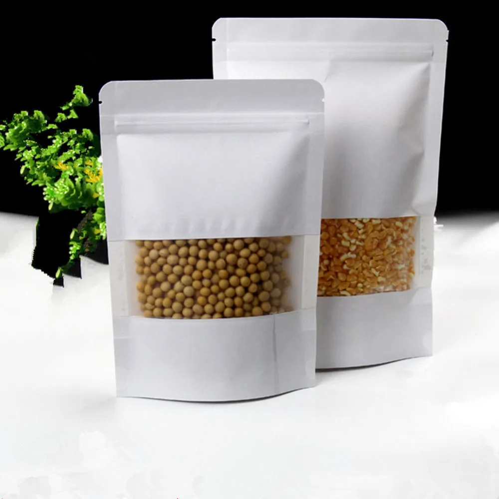 10 шт чайный пакет белый крафт бумажный кофейные семена сладости Ziplock уплотненный