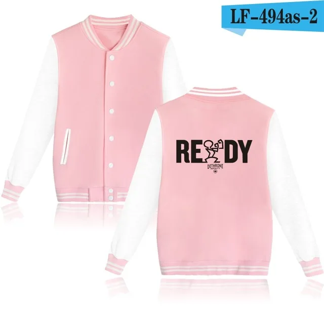 pink and white DETHRONE зимняя бейсбольная куртка пальто для мужчин/женщин Конор Макгрегор MMA пресловутого размера плюс Толстовка Модные флисовые куртки толстовки - Цвет: pink and white