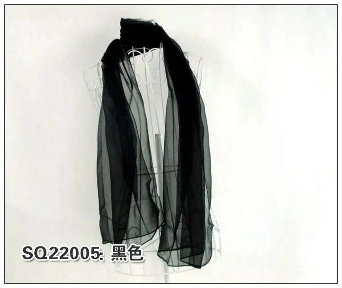 Женский 100% чистый Шелковый жоржет длинный шарф для женщин сплошной цвет 53*165 см ouya