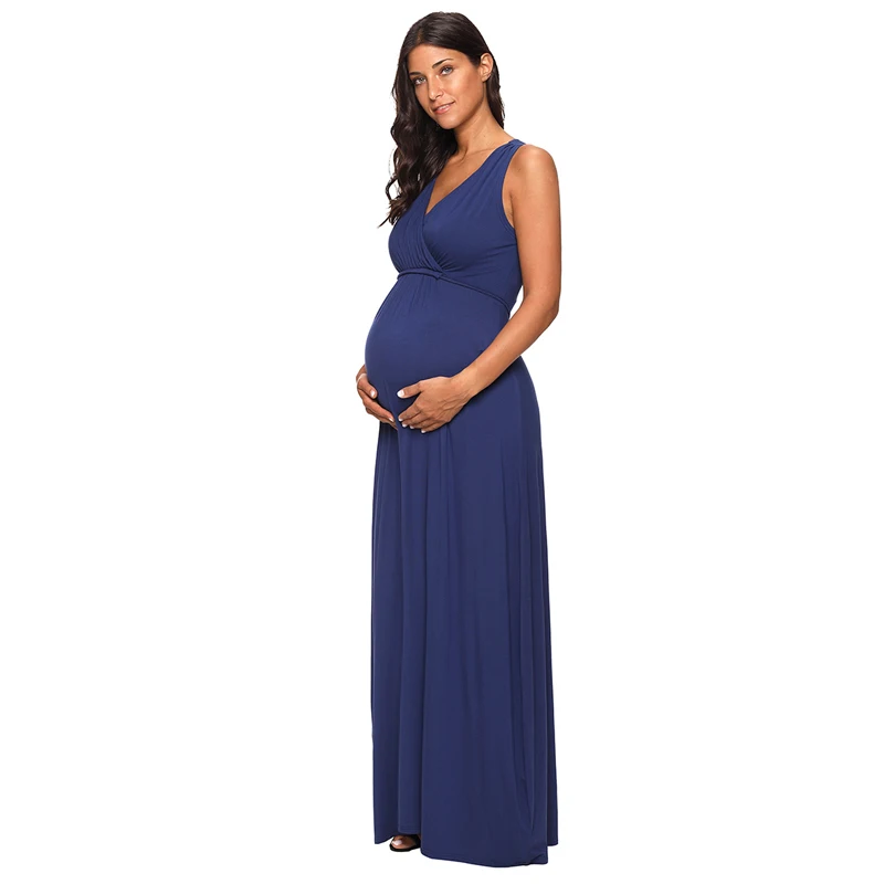 

Maternity Dresses Clothes Breastfeeding Sexy Party Maxi Dress Evening Pregnancy Clothing Sleeveless Photo Shoot Women's Ruched