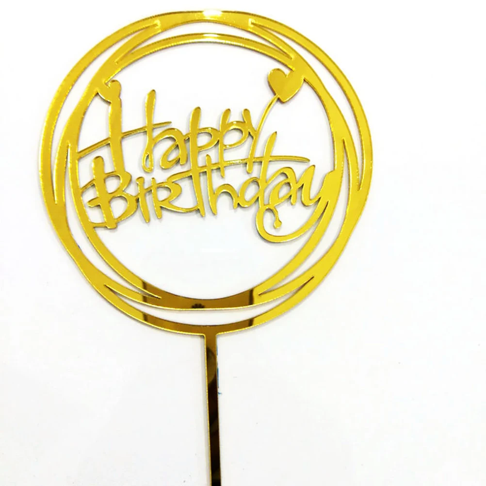 3pcs Happy Birthday Cake Topper Acylic Cupcake Toppers Decorating Food Picks Party Supplies Favors (Random Color) | Дом и сад