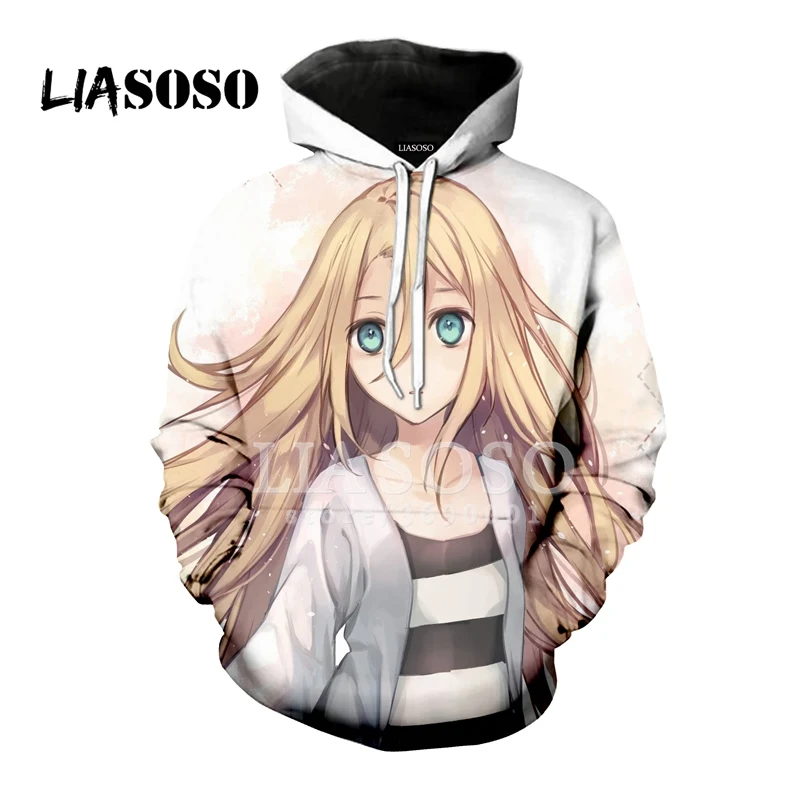 LIASOSO 3D принт Для женщин Для мужчин толстовки с капюшоном Кофты с рисунком из аниме ангелы смерти пуловер свободного покроя в стиле «хип-хоп» Повседневное Лидеры брендов X1300
