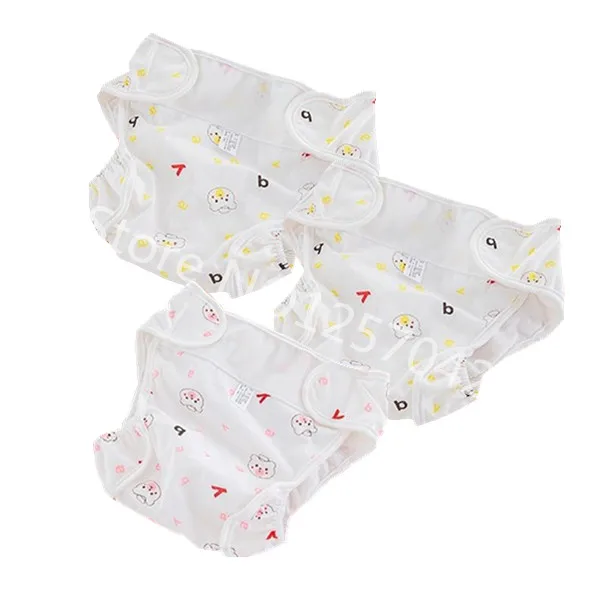2Yellow 1Pink Bear 3 шт. моющиеся тканевые подгузники детские подгузники многоразовые хлопковые детские подгузники тканевые карманные подгузники водонепроницаемые подгузники - Цвет: 2Yellow 1Pink Bear
