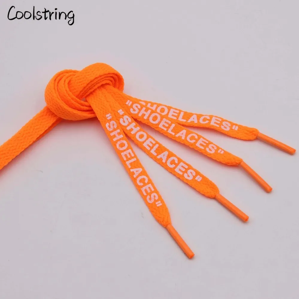 Coolstring новые буквы шрифт 8 мм двухсторонние печатные "шнурки" черные белые шнурки OW подписаны плоские туфли кружево суставные шнурки