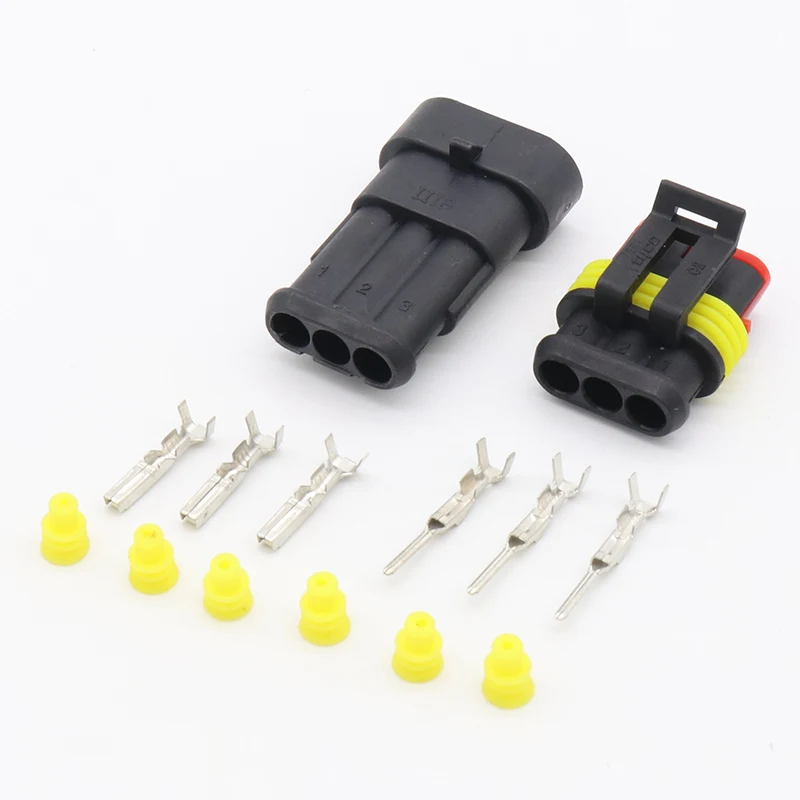 5 комплектов 3 контактный водонепроницаемый Электрический провод автомобильный