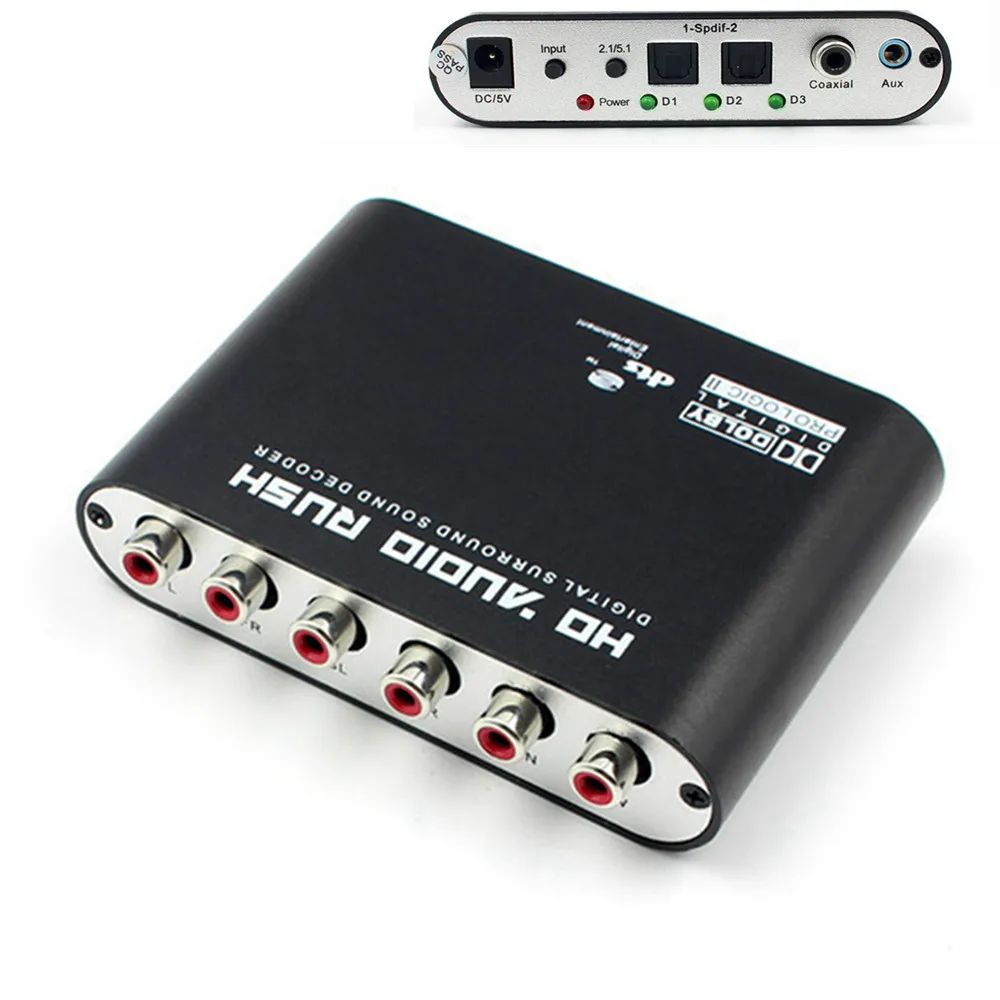 3,5 мм AUX оптический SPDIF коаксиальный цифро-аналоговый 6 RCA HD аудио Раш 5,1 декодер AC3 DTS Dolby объемный преобразователь звука