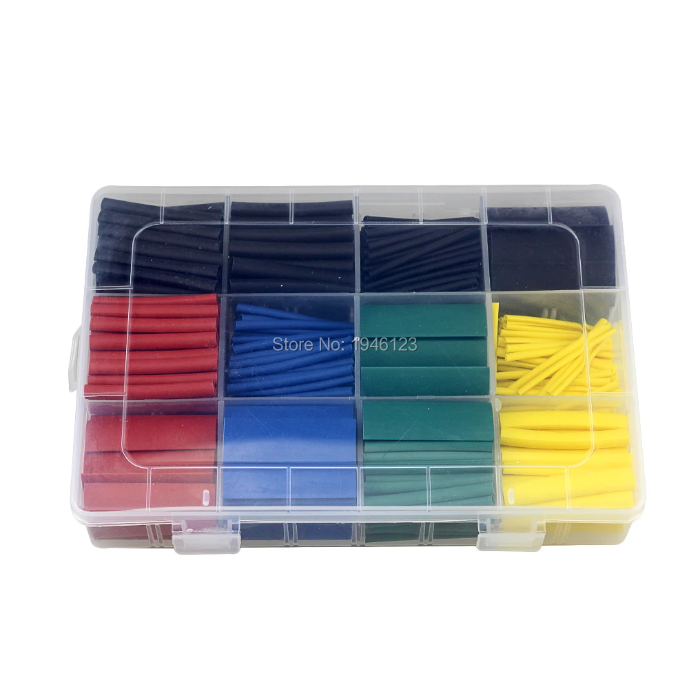 

530pcs/Box Heat Shrink Tube 2:1 Heat Shrink Tubing Set 8 Sizes 5 Colors Sleeve Wrap Polyolefin Tubes Shrink Wrapped