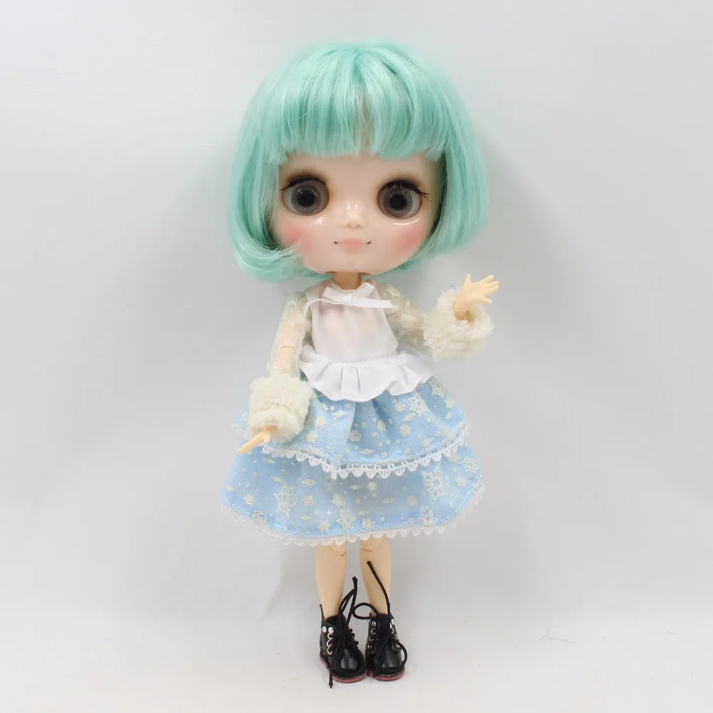 DBS blyth Middie кукла для суставов тела мятно-зеленые волосы короткий боб 1/8 20 см BL4006