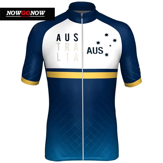 men jersey Велоспорт Джерси Австралия белый и зеленый и золотой и синий велосипед одежда мужская с коротким рукавом Одежда наружная дорога велосипедные рубашки анти-пот быстрый сухой - Цвет: men jersey