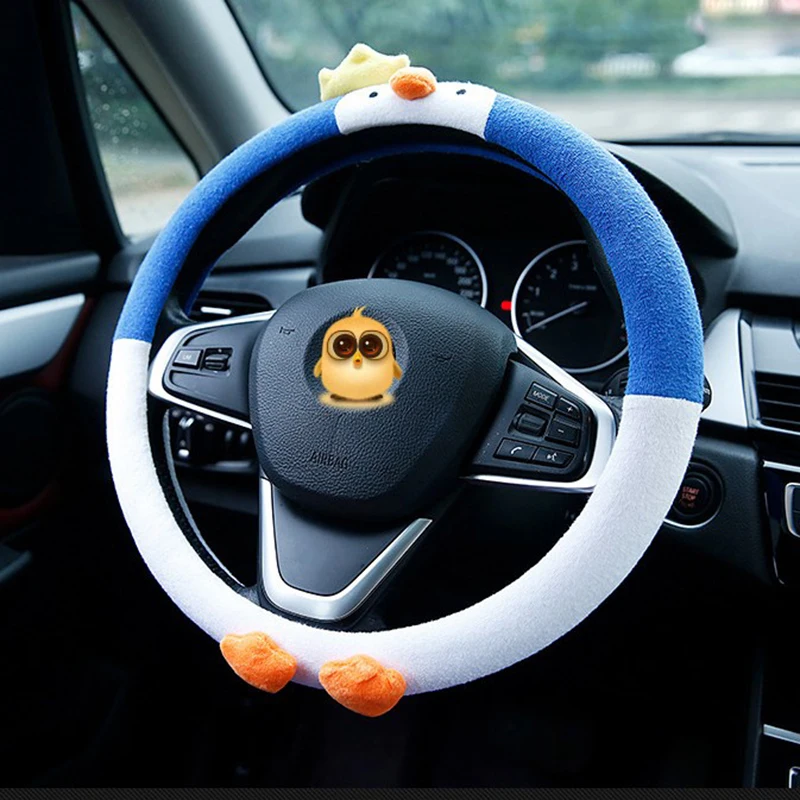 Зимний милый мультяшный чехол рулевого колеса автомобиля Ciliken короткий плюшевый