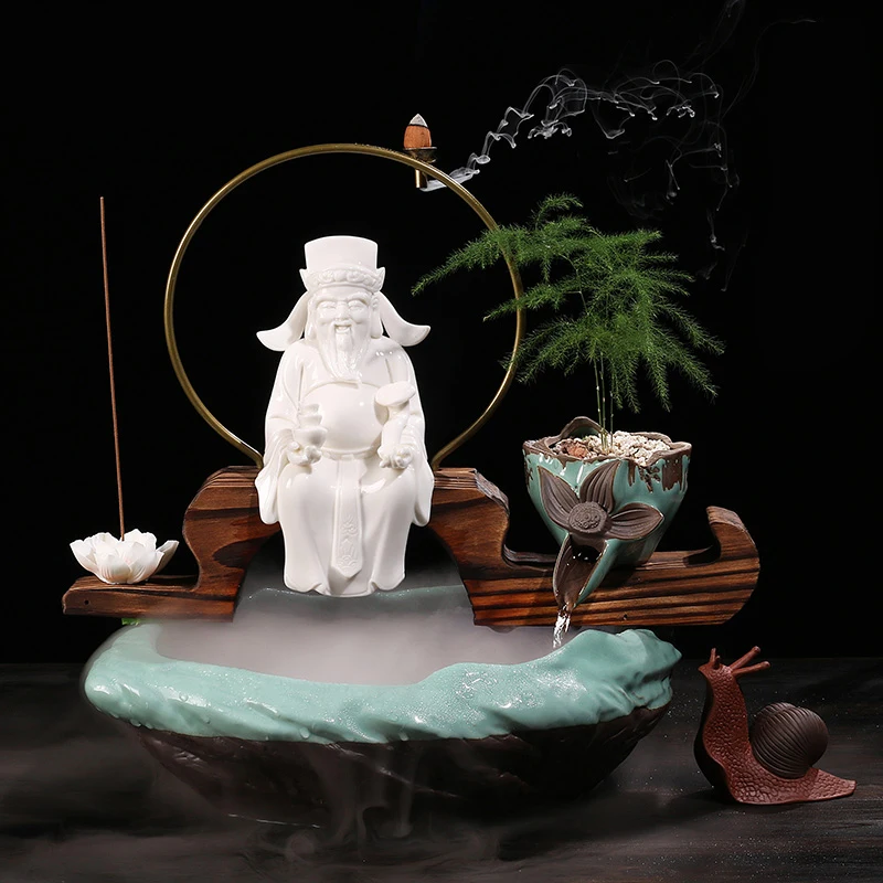 Керамический светодиодный фонтанчик для воды Zen style настольный распылитель