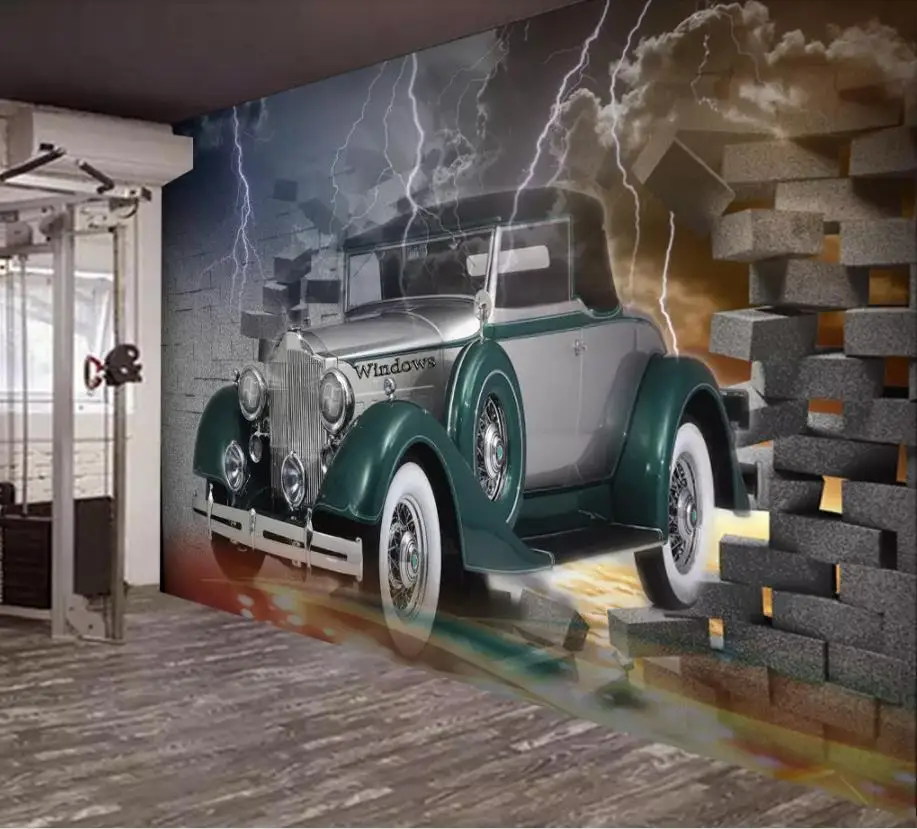 Ретро 3D европейская пользовательская фото настенная бумага автомобильная s для