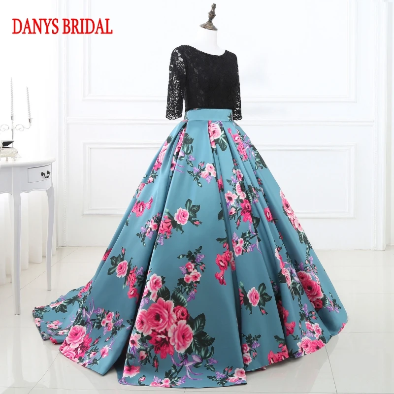 

Floral Long Sleeve Lace Evening Dresses Party Plus Size Occasion Beautiful Women Prom Formal Evening Gowns Dresses