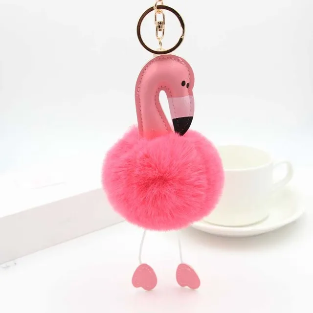 Watermelon Red Автомобиль зеркало заднего вида подвеска «Фламинго» Hairball Декор Автомобильный интерьер украшения дома висячие украшения автомобильные аксессуары - Название цвета: Watermelon Red