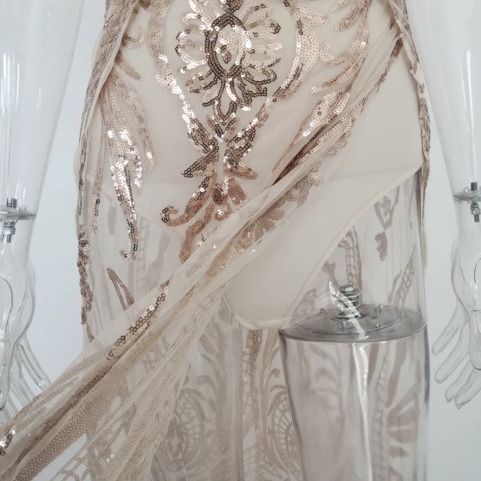 Модное Вечернее платье с золотыми блестками для женщин, Vestidos De Festa, с v-образным вырезом, на тонких бретелях, с разрезом, макси платье, женское Клубное сексуальное длинное платье