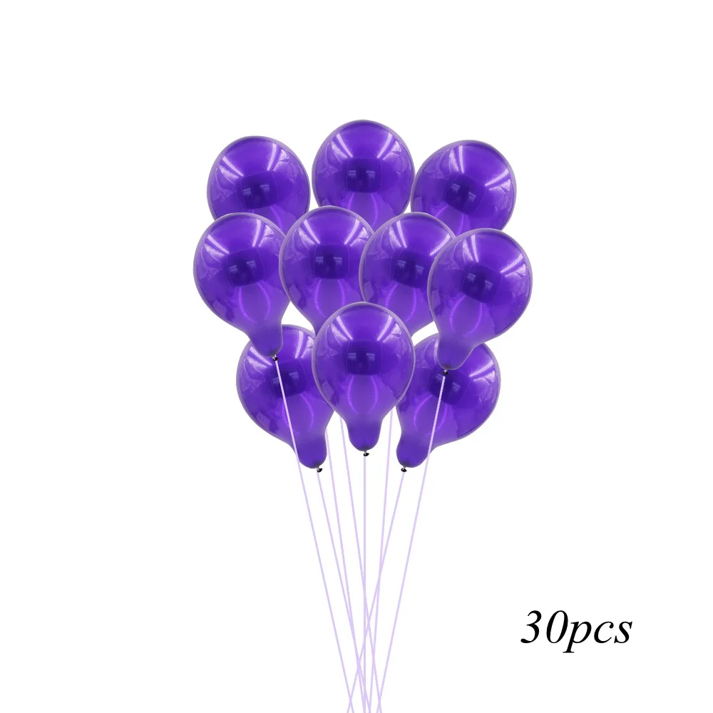30pcs Purple 1 набор, 3 цвета, латексные воздушные шары русалки, надувные воздушные шары для дня рождения, свадьбы, вечеринки, декоративные принадлежности для вечеринки-девичника - Цвет: 30pcs Purple