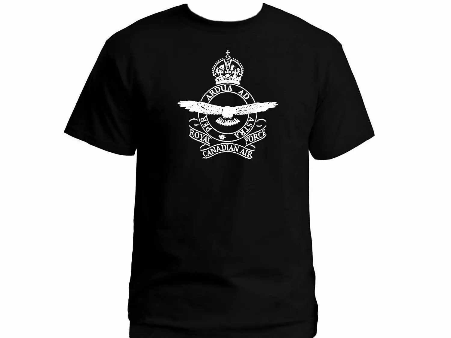 

Canadian army CND Air force emblem military black 100% cotton graphic te t shirt