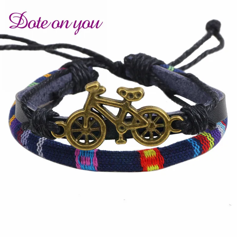 Новинка 2017 модный кожаный браслет для велосипеда отдыха Ретро стиль