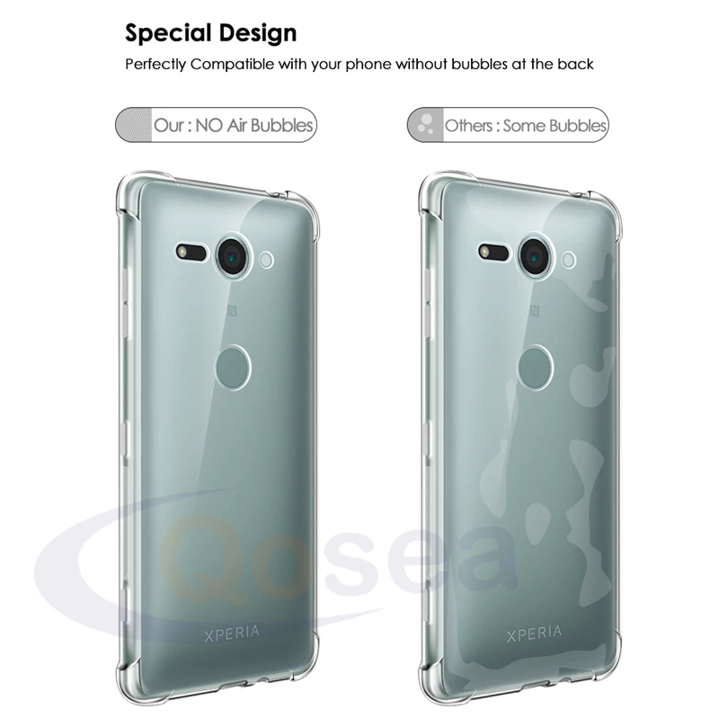 Qosea для sony Xperia XZ2 компактный кейс Samsung Galaxy прозрачный тонкий мягкий силиконовый